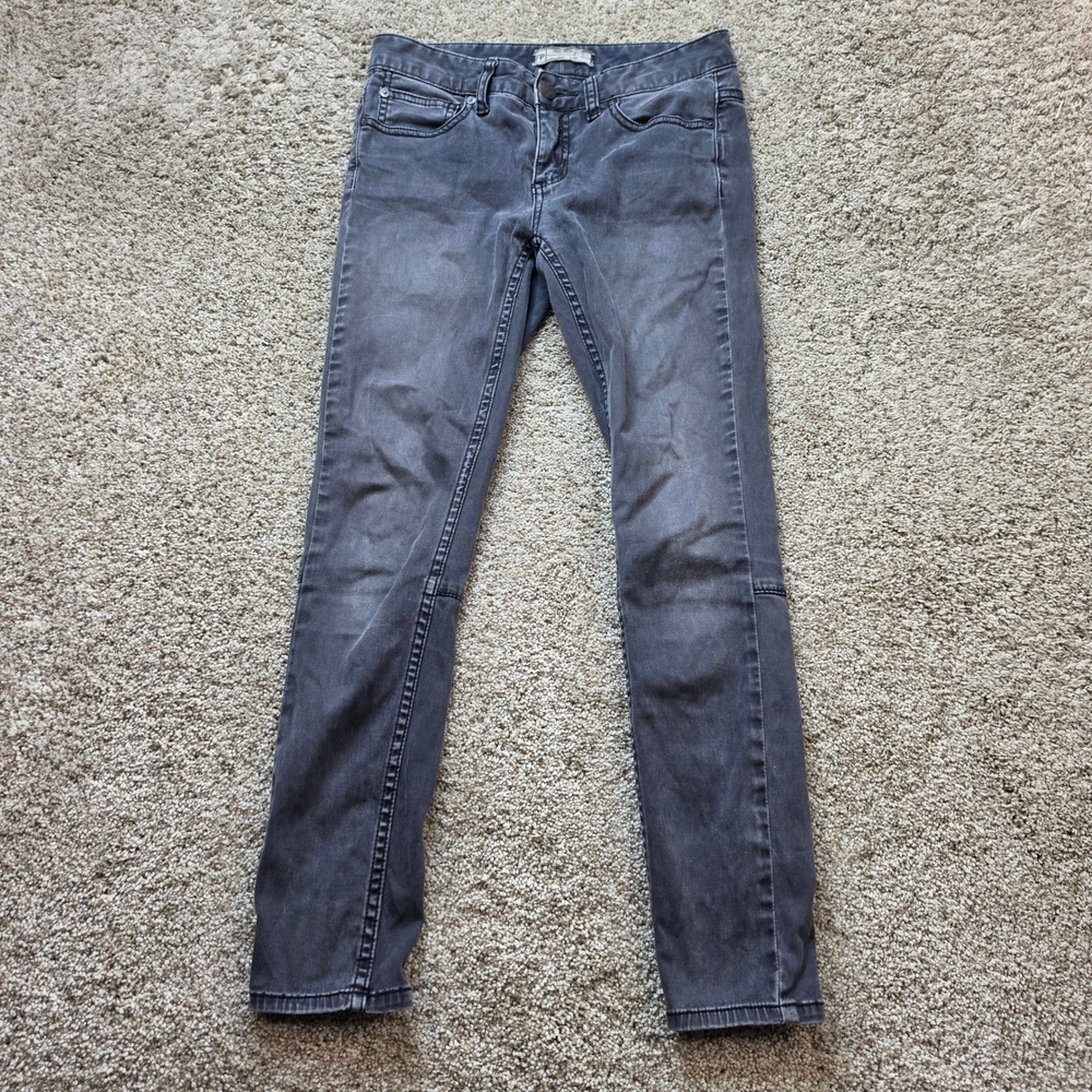 Free People Skinny Jeans Womens‎ 25 Gray Faded Low Rise Stretch Denim Pants